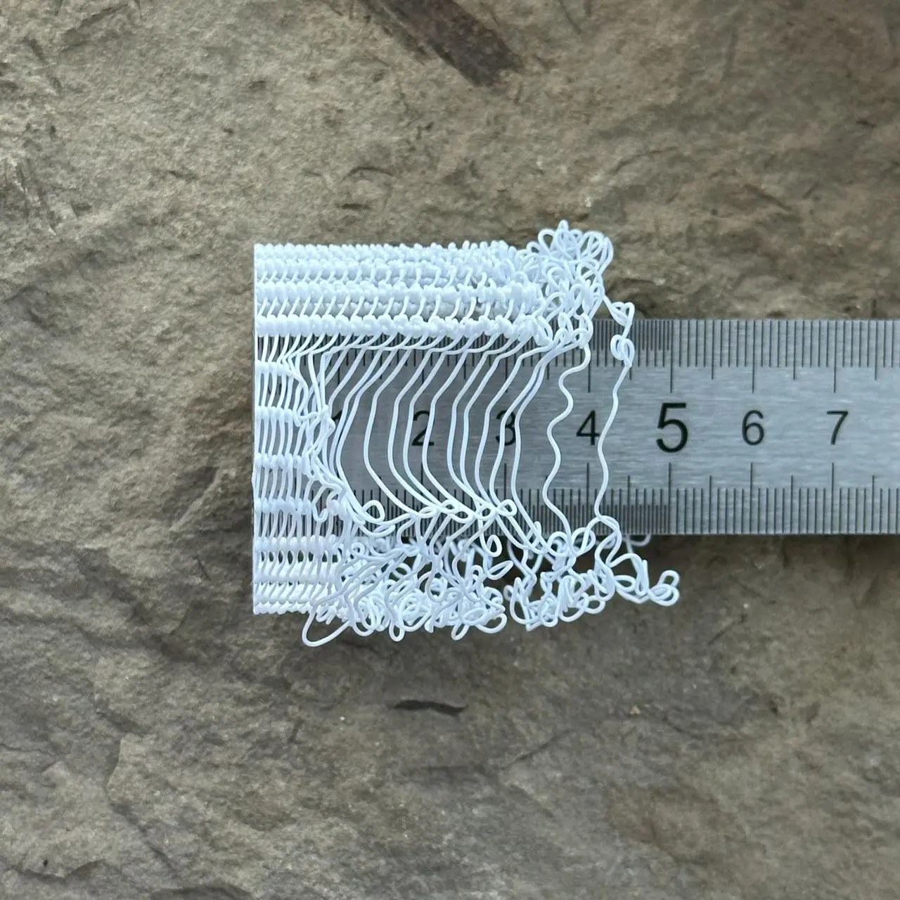 Droplet spiral with a ruler — sector 1